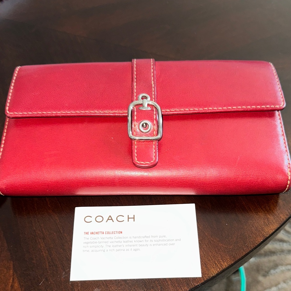 Coach Vachetta Collection Red Leather Wallet
